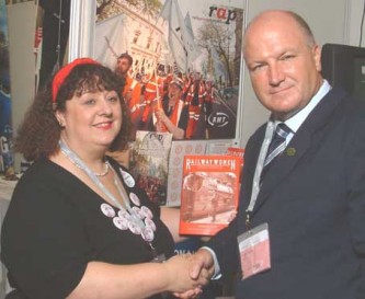 Helena Wojtczak with RMT General Secretary Bob Crow