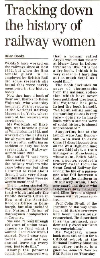 railwaywomen in the yorkshire post