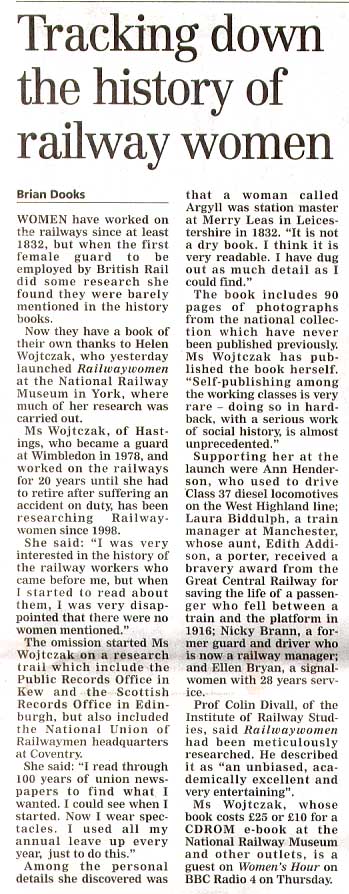 railwaywomen in the yorkshire post